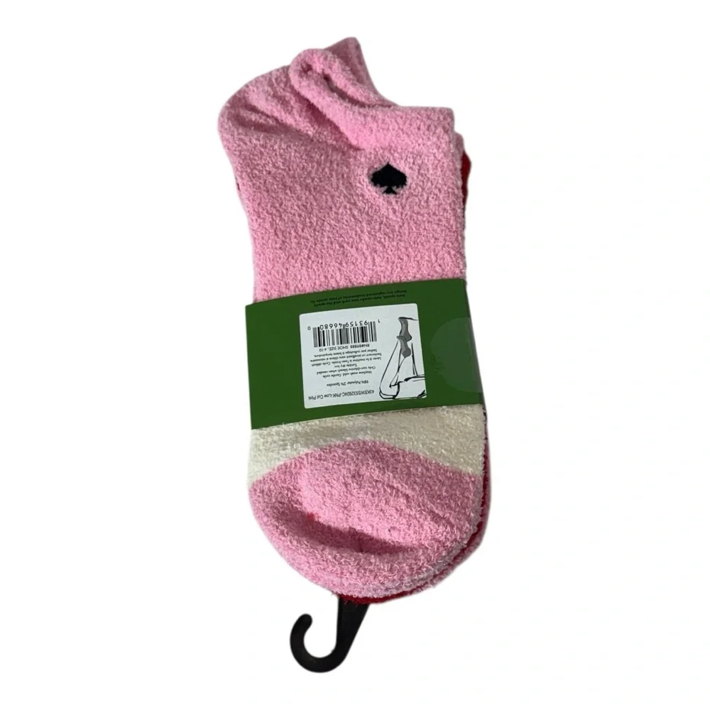 Kate Spade New York Pink & Red Low-Cut Cozy Socks – 3 Pack – NWT